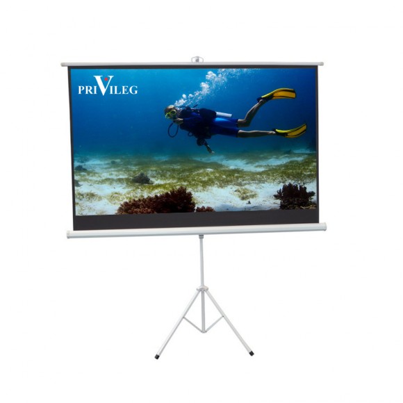PRIVILEG TRW200 Manual Projection Screen COMPACT 90", 2.00x1.13m, 16:9, Tripod