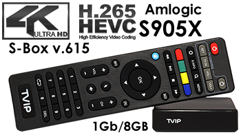 TVIP S-Box v.615 4k IPTV OTT UHD Multimedia