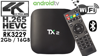 TX2 Android TV Box RK3229 Quad Core 2GB DDR3 RAM 16GB ROM Android 6.0 2.4G WiFi