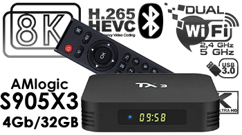 TX3 Android 9.0 TV Box Amlogic S905X3 4GB RAM 32GB ROM 8k DUAL wifi