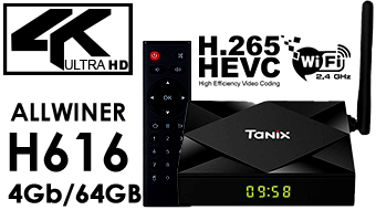 Tanix Tx6s-H Allwiner h616 Smart tv box 4k 4g/64g android 10.0