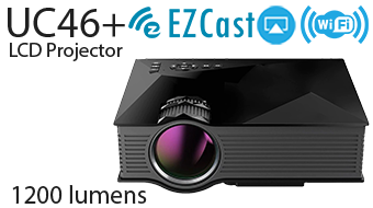 UC46+  1200 Lumens Portable LED Projector WiFi Support Miracast/Airplay Projector