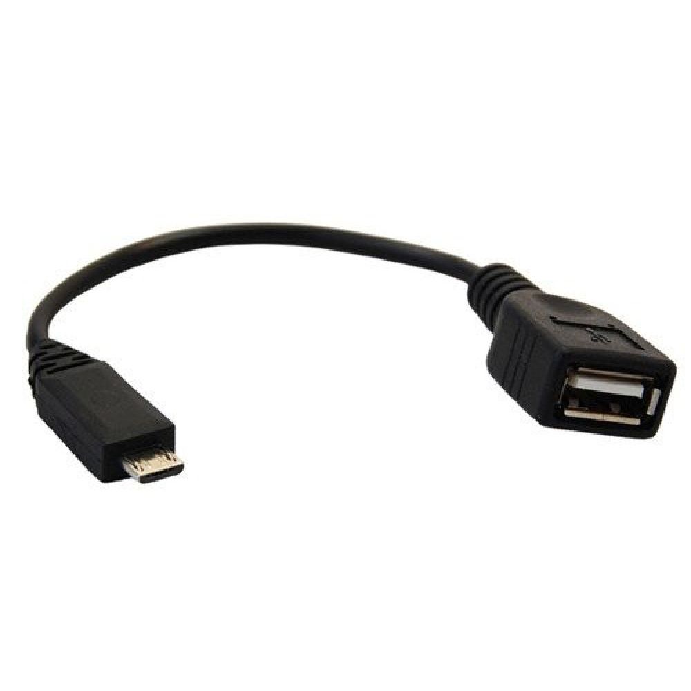 DeTech Cable USB F - USB Micro, 30сm, Black -18080