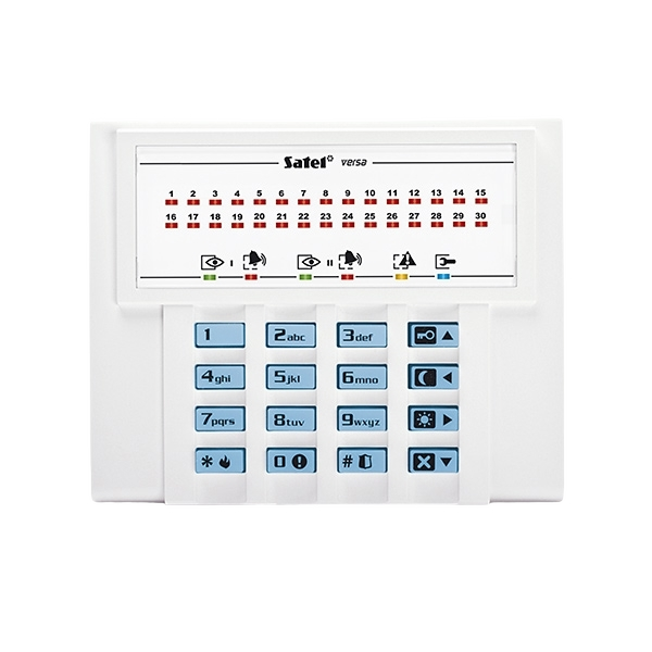 Satel VERSA-LED-BL – Blue Backlight LED Keypad for VERSA Alarm Panels – Wired Intruder Alarm Control