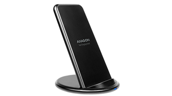 AXAGON WDC-S10D dual coil Wireless Fast Charging Stand, Qi 5/7.5/10W, micro USB