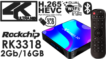 X88 Pro 10 RK3318 Android 10.0 4K TV Box Quad-Core 2GB RAM 16GB ROM 5G WIFI bluetooth 4.0