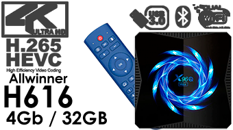 X96Q MAX Smart TV Box Android 10.0 4GB 4GB 32GB Allwinner H616 Quad Core 1080P H.265 4K 2.4&5G Wifi