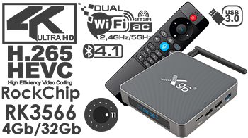 X96 X6 Rockchip RK3566 Android 11 TV Box 4GB Ram 32GB Rom  Dual Wifi AC Ethernet HDMI BT 