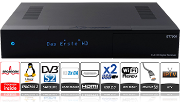Xtrend ET 7500 HD 1xDVB-S2 1xDVB-C/T2 Linux Full HD SAT RECEIVER ΔΟΡΥΦΟΡΙΚΟΣ ΔΕΚΤΗΣ