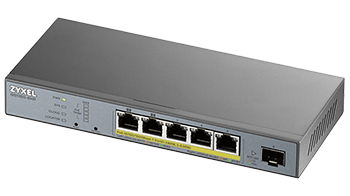ZyXEL GS1350-6HP-EU0101F Smart Managed Switch For Surveillance 5 Gb 60W 6 Ports Grey 