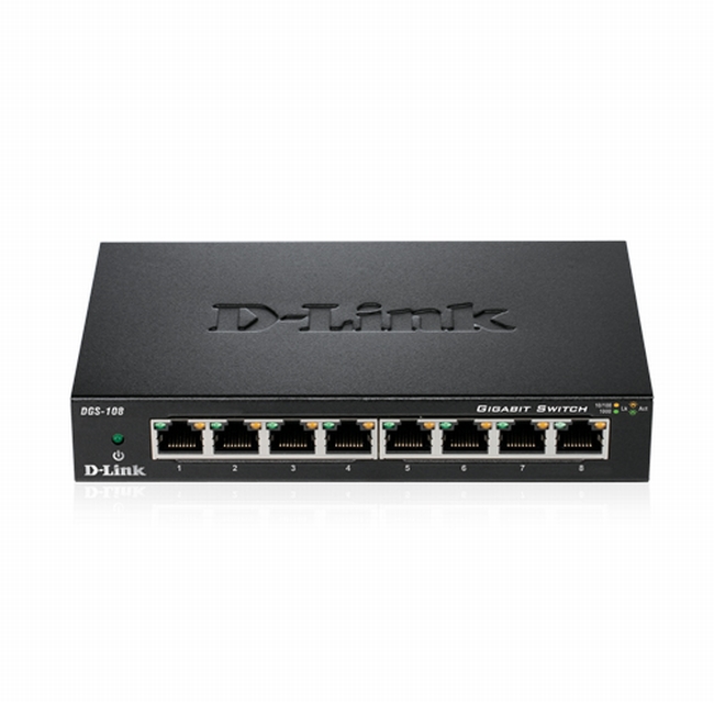 D-Link DGS-108 8-port 10/100/1000 Gigabit Metal Housing Desktop Switch