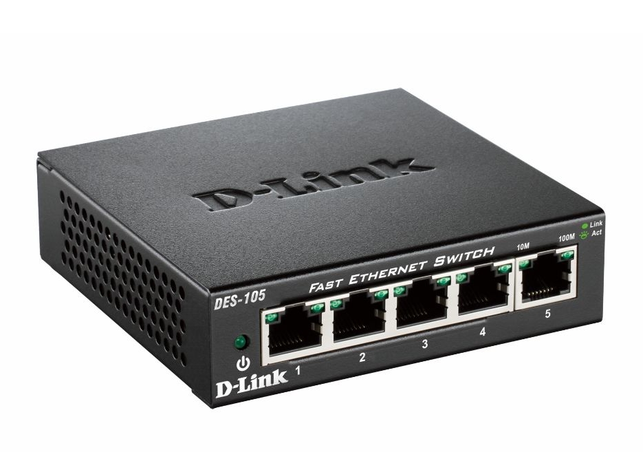 D-Link DES-105 5-port 10/100 Metal Housing Desktop Switch