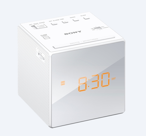 Sony ICF-C1 portable radio, white ICFC1W.CED