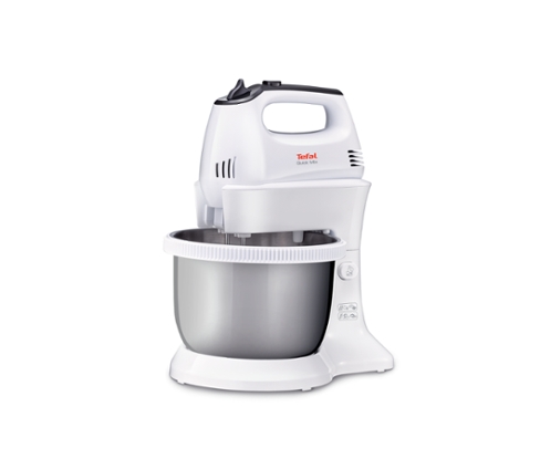 Tefal HT312138, Quick mix Hand Mixer with bowl, 300 W, 5 Speeds + turbo, 2 Beaters, 2 Dough hooks