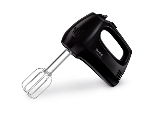 Tefal HT310838, Hand Mixer, 300W, 5 Speeds + turbo,  2 Beaters, 2 Dough hooks, black
