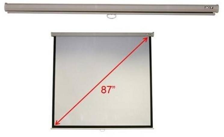 Acer M87-S01MW Projection Screen, 87" (1:1), 70''x70'', Wall & Ceiling, Matte White, Manual, 5.5Kg
