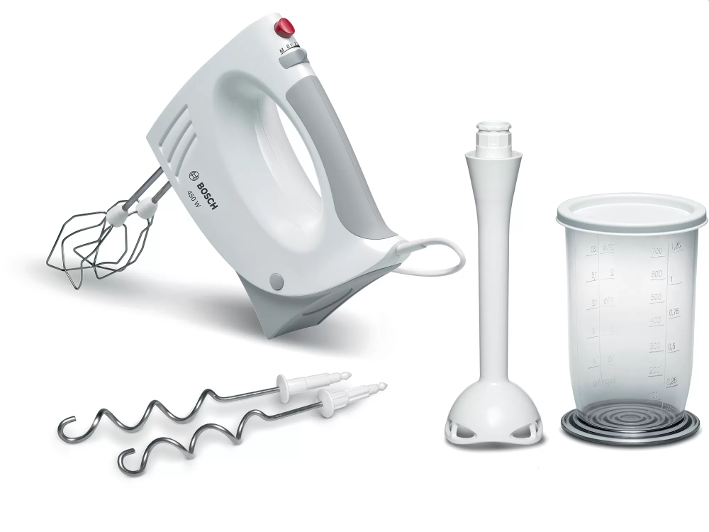 Bosch MFQ3540, Hand mixer, 450 W, 5 speeds plus turbo function, White-gray