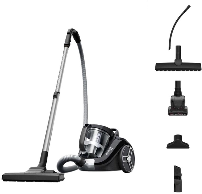 Rowenta RO4B75EA Compact Power XXL, Black, 900W, 2.5L, 75 dB, 2in1 crevice, parquet