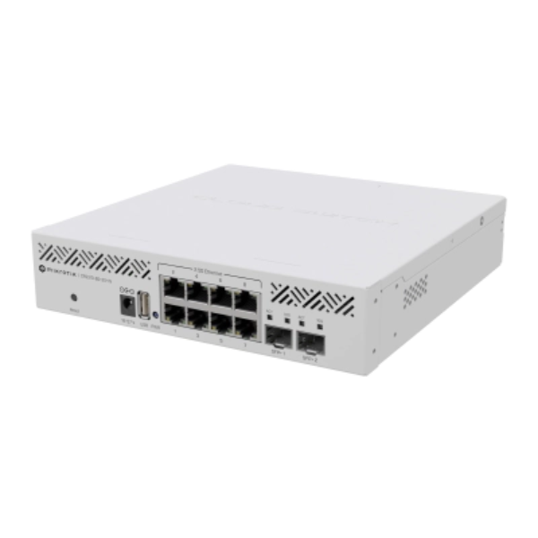 MikroTik CRS310-8G+2S+IN Switch, 800 MHz, 256MB RAM, 8× 2.5GbE, 2× SFP+, Managed