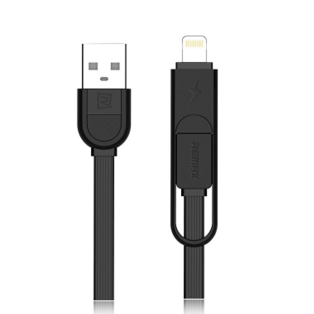 Remax Yards RC-033T, 1m, Data cable 2 in 1 micro USB Iphone Lighting Black, White - 14345