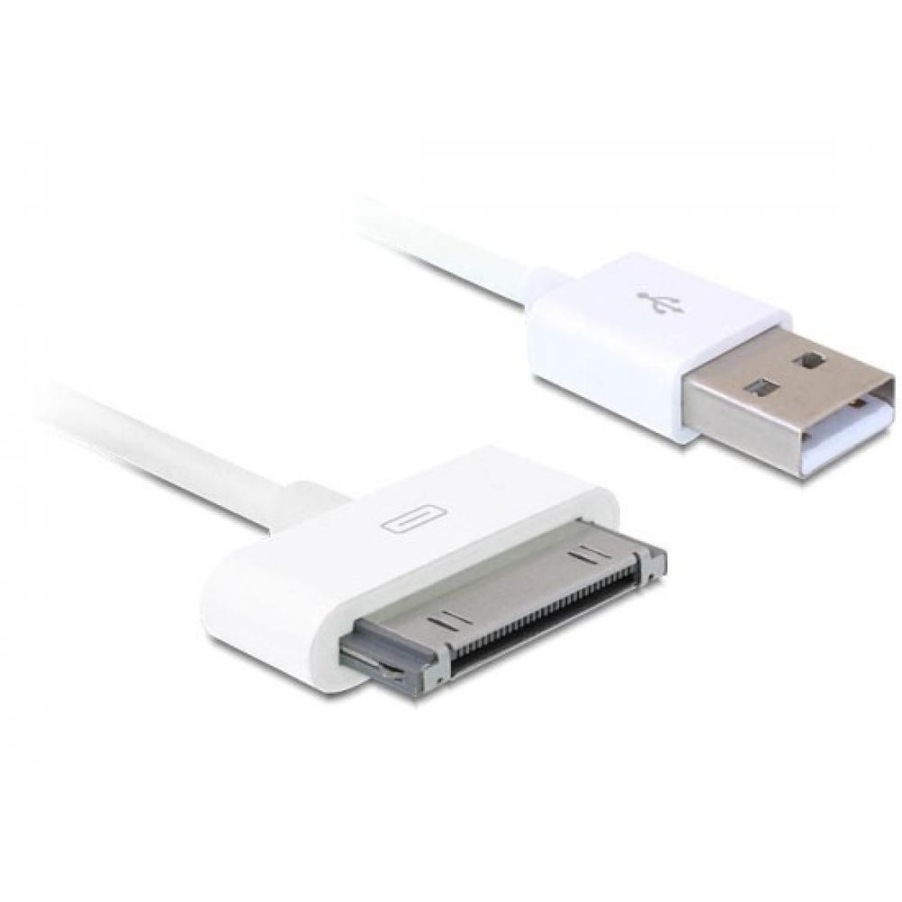 DeTech Data cable  for iPhone 4/4s/Ipad,1m, White - 18159 