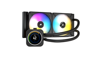 CORSAIR CW-9060061-WW iCUE H100i ELITE LCD Display Liquid CPU Cooler