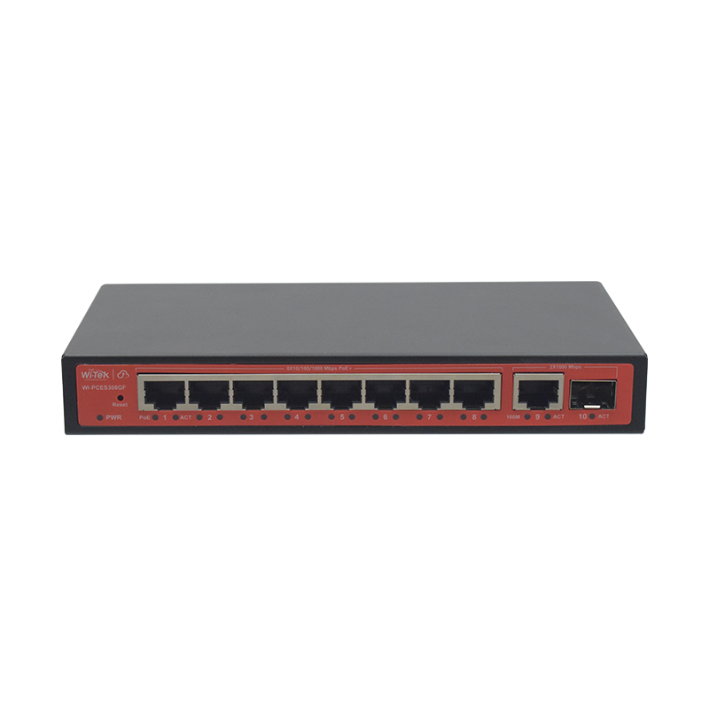 Wi-Tek WI-PCES308GF 10-Port PoE cloud-based network switch