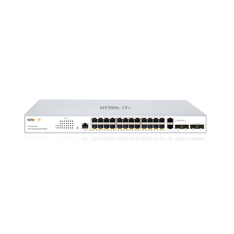 Wi-Tek WI-PCMS328GF V2 28-port L2+ PoE managed network switch 24 x 10/100/1000Mbps Gigabit ports