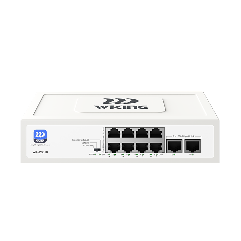 Wi-Tek WK-PS310 10-port PoE network switch 8 x 10/100/1000Mbps Gigabit ports