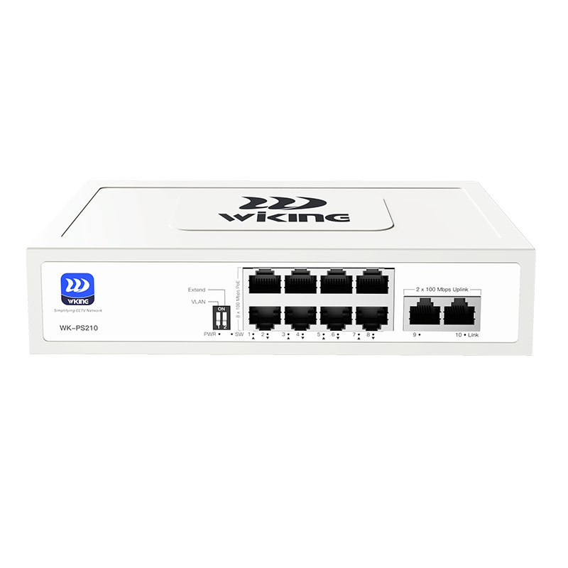 Wi-Tek WK-PS210 10-port PoE network switch 8 x 10/100Mbps Fast Ethernet ports