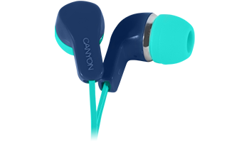 CANYON CNS-CEPM02GBL Stereo Earphones with inline microphone, Green+Blue