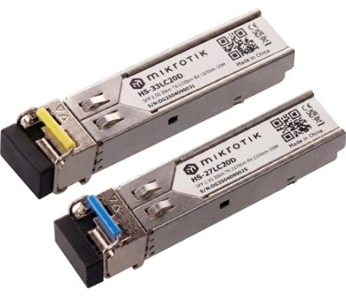 MikroTik HS-2733LC20D Optical Module, BiDi SFP, 1G/2.5G, SM, 20km, 2 pcs.