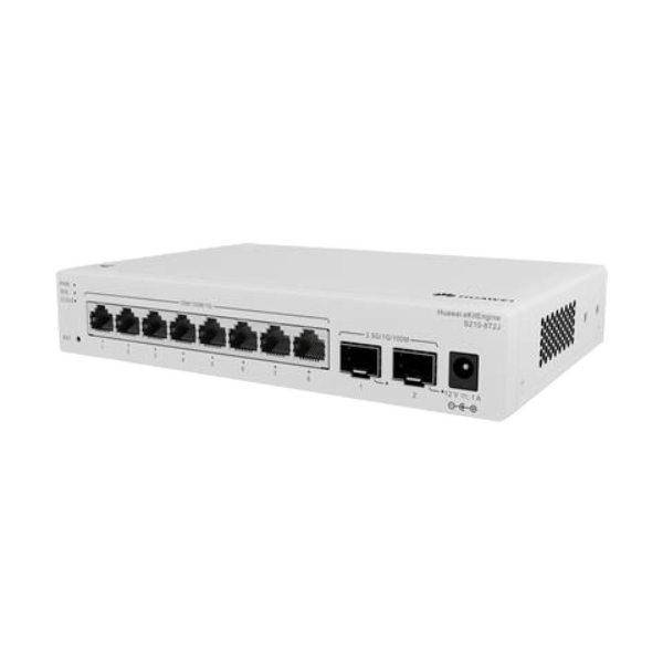 Huawei S210-8T2J eKitEngine 8-Port Gigabit L2 Managed Switch, 2× 2.5G SFP, 26 Gbps, Fanless