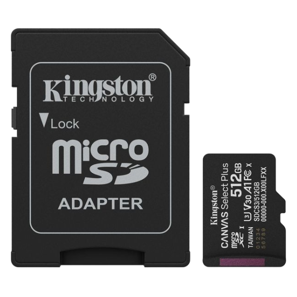 Kingston SDCS3/512GB canvas select plus gen3 512gb microsdxc 150mb/s a1 + adapter