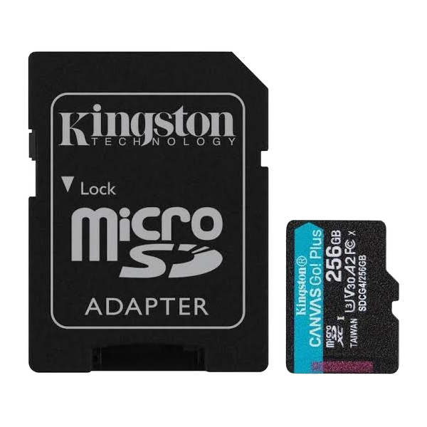 Kingston SDCG4/256GB canvas go plus gen4 256gb micro SDXC 200mb/s read A2 U3 V30 + adapter
