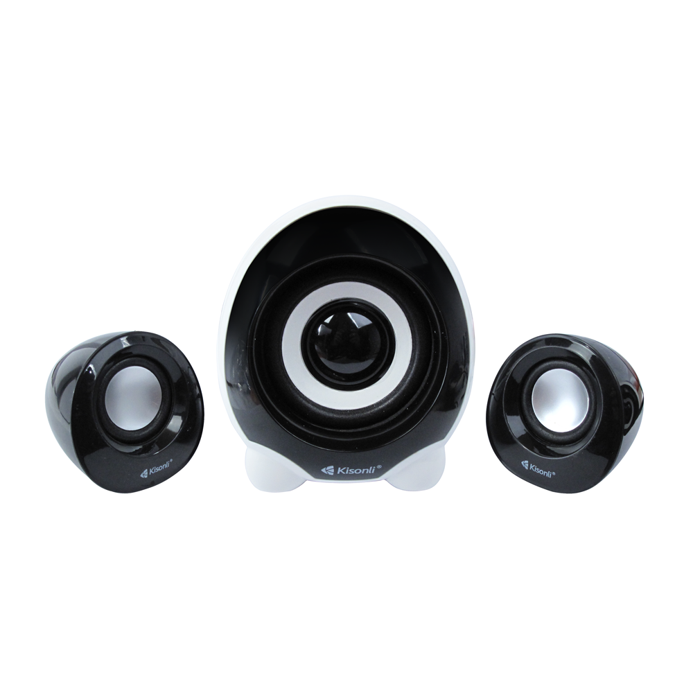 Kisonli U-2300 Speakers, 5W+3W*2, USB, Black - 22057