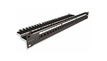 Brand-Rex C6CPNLF160K2M Patch panel, 16 ports, cat.6, shielded, 1U LSA IDC 568A/B, black 