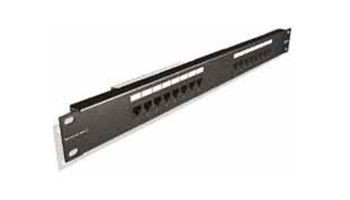 Brand-Rex patch panel, 16 ports, cat.5e, unshielded, 1U, black GPCPNLU16002