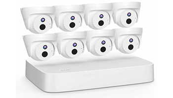 Tenda K8P-4CR Network Camera kit, 8x 4MP dome, 1x PoE NVR, accessories, no HDD 