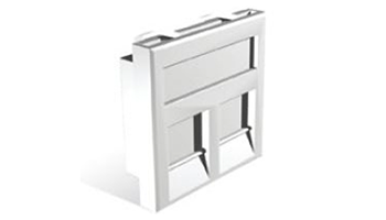 Panel MMCUNILGD45001 45mm x 45mm EU Style Double Shuttered Module – Accepts 2 x RJ-45 Jack 