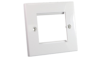Panel MMCWDOUNI007 80mm x 80mm Single Gang European Faceplate – 50mm x 50mm apature – White 