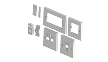 Panel MMCWDOUNI031 86mm x 147mm Double Gang UK Style Faceplate White with MilleniuM Logo 