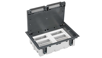 SIMON 52050006-035 Adjustable floor box for 12 elements in concrete floor installation grey Simon 50