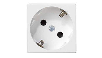 SIMON K01/9 Schuko socket outlet 16A 250V~ with safety device and screw terminal connection white Si