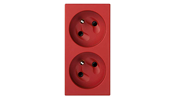 SIMON 50000468-037 French double socket outlet 16A 250V~ with safety device and 1Click® terminal con