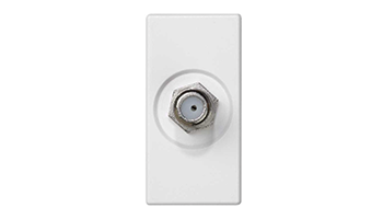 SIMON K102C/9 Satellite socket single F type female with trim plate white Simon K45