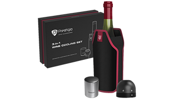 PRESTIGIO PWA101CS Wine Stopper + Champagne Stopper + Sleeve
