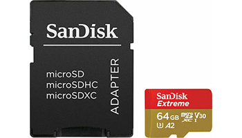 SanDisk Extreme PRO microSDXC 64GB + SD Adapter + 2 years RescuePRO Deluxe up to 200MB/s & 90MB/s Re