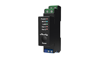 Shelly PRO 2 PM 2 CIRCUIT WI-FI RELAY SWITCH WITH POWER METERING