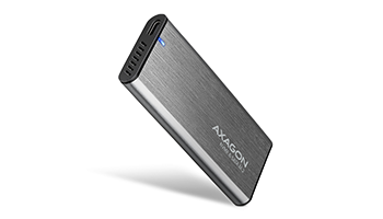 AXAGON EEM2-SG2 External USB-C 3.2 Gen 2 metal box for M.2 NVMe & SATA SSD disks. Screwless.